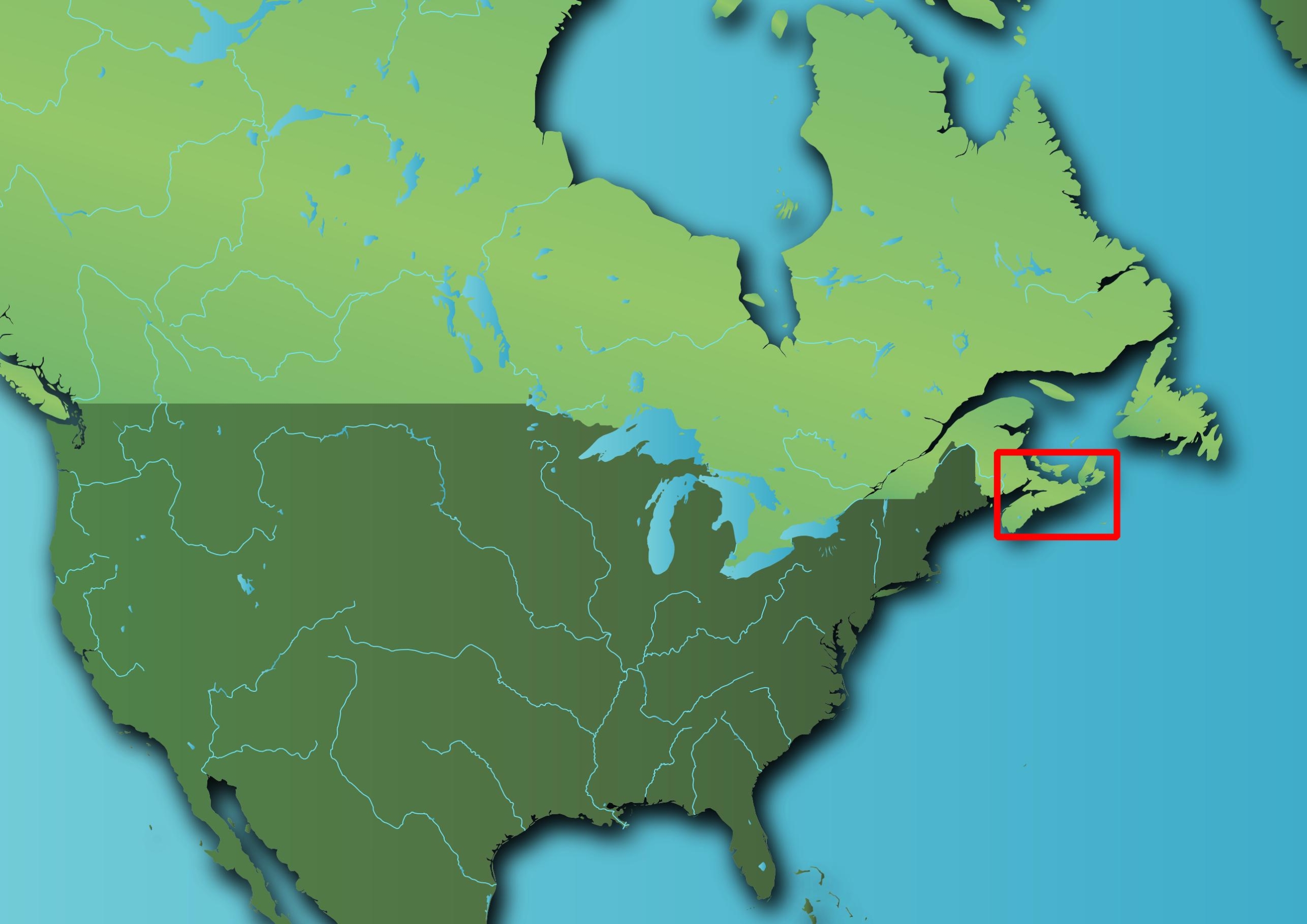 Location Atlantic Touch Peninsula in North America
